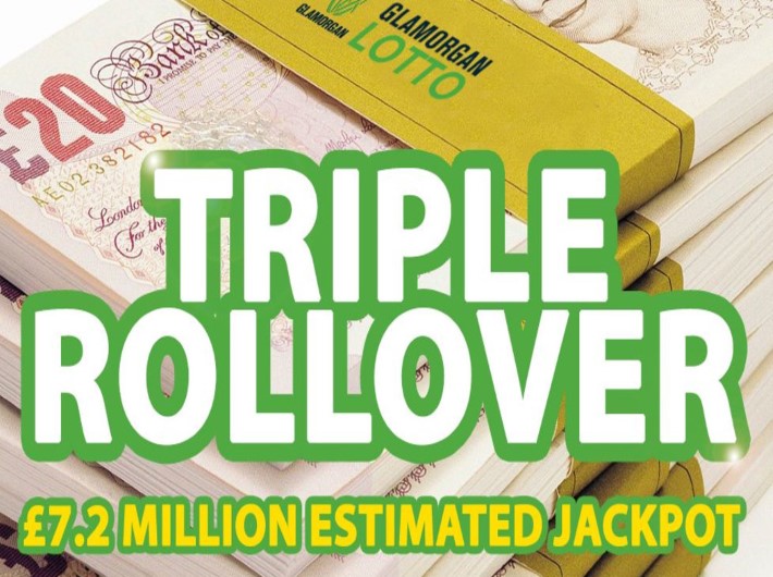 Glamorgan Lotto Triple Rollover this Wednesday, estimated Jackpot of £7.2 Million