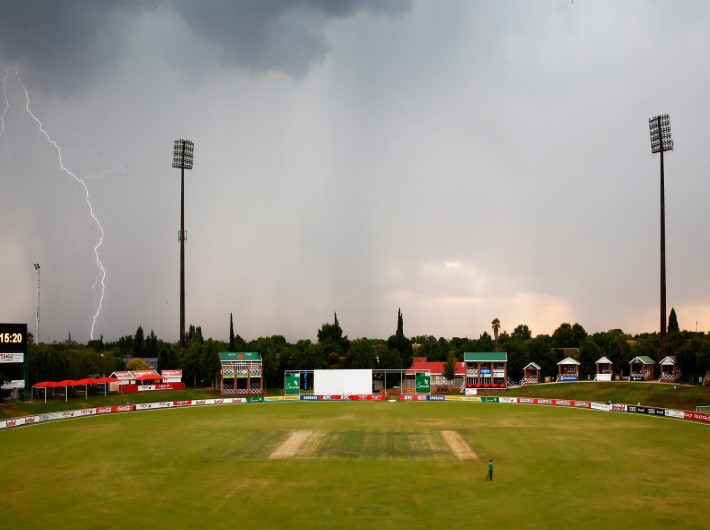 Bad weather halts England