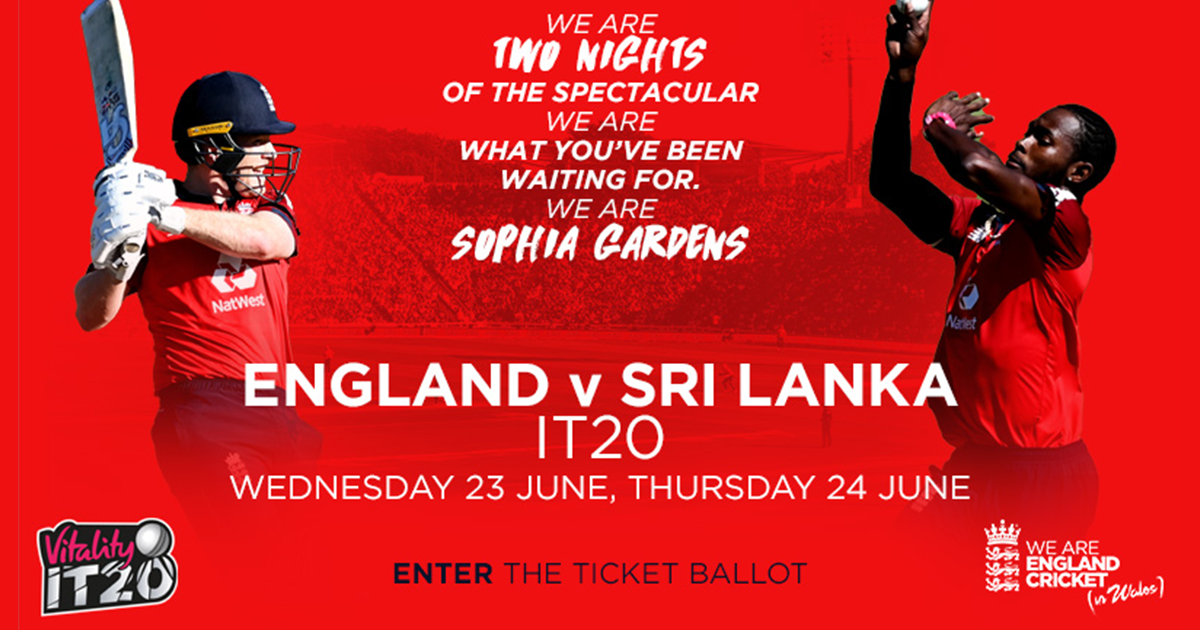ENGLAND MEN TO PLAY TWO IT20s AT SOPHIA GARDENS THIS SUMMER | Glamorgan Cricket News